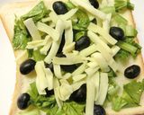 セロリの葉と黒豆のごま塩昆布トースト作り方4写真