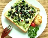 セロリの葉と黒豆のごま塩昆布トースト作り方6写真