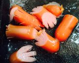 お弁当に☆1本で3種！ウインナー切り方作り方5写真