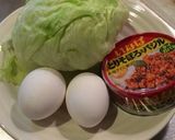 缶詰活用◇レタスと卵のガパオ風炒め作り方1写真