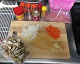 家の食材で☆キノコの簡単ドライカレー作り方1写真
