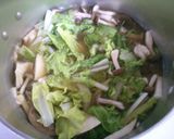 山東菜と　きのこピーマン　鶏肉の　中華煮作り方4写真
