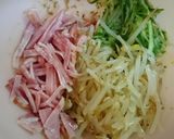 簡単副菜☆もやし胡瓜ハムのサラダ?和え物作り方5写真