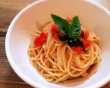 バター香る バジルとトマトのスパゲッティ作り方5写真