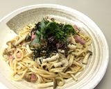 レンジで簡単！和風きのこパスタ風うどん☆作り方3写真