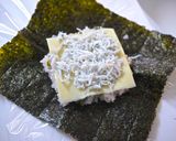 梅干しらすとバジルチーズおにぎらず作り方2写真