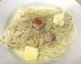 レンジで簡単！明太クリームパスタ風うどん作り方2写真