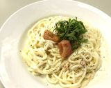 レンジで簡単！明太クリームパスタ風うどん作り方3写真