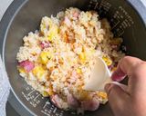 さつまいもとベーコンのバター醤油ごはん作り方5写真