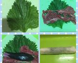 春巻きの皮で牛肉と茄子の大葉巻き&チーズ作り方2写真