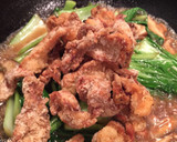 サクサク鶏皮と青梗菜の炒め物作り方5写真
