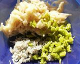 離乳食　そら豆とちりめんのパスタ作り方3写真