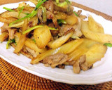 大量消費！セロリと豚のシャキシャキ炒め作り方3写真