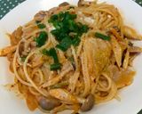 ピリ辛クリーミー♡豚キムチクリームパスタ作り方6写真