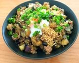 簡単辛くない＊子供と一緒に麻婆茄子風丼作り方5写真