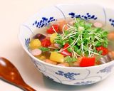 塩糀でカラフルスープ☆夏野菜を食す！作り方6写真