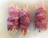 お弁当用に…豚こま肉でスタミナ野菜ロール作り方3写真