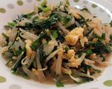 ポン酢中華味♪ニラとモヤシの甘炒り卵和え作り方2写真