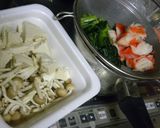 小松菜☆豆腐☆しめじ☆蟹かまの玉子とじ作り方1写真
