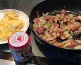 桃屋のガーリックと残り食材で簡単炒飯作り方2写真
