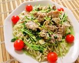 豆苗＆豚肉でスタミナＵＰぶっかけラーメン作り方8写真