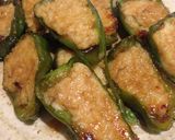 鶏挽肉で柔らか！鶏つくね風ピーマン肉詰め作り方6写真
