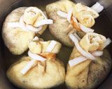 ふわふわジューシー♪ 鶏ひき肉の巾着煮作り方6写真