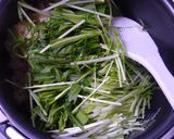 さといもと油揚げと水菜の炊き込みごはん作り方4写真