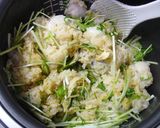 さといもと油揚げと水菜の炊き込みごはん作り方5写真