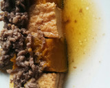 めんつゆ楽々♪かぼちゃと厚揚げの挽き肉煮作り方9写真