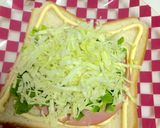 ガッツリ朝ご飯♫ハム卵マヨチートースト作り方5写真