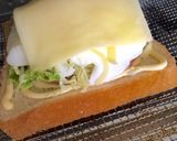 ガッツリ朝ご飯♫ハム卵マヨチートースト作り方8写真