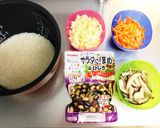ひじきと大豆の炊き込みご飯作り方1写真