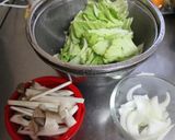キャベツとエリンギアンチョビソースパスタ作り方1写真