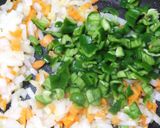 三種の野菜と合挽き肉のガーリックライス作り方6写真