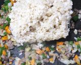 三種の野菜と合挽き肉のガーリックライス作り方10写真