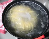 海苔佃煮と明太子のパスタ作り方1写真