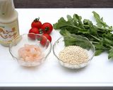 キヌアとルッコラのえびピラフ風サラダ作り方1写真