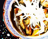 だし汁でふんわり♪豚こまを挟んだなす煮作り方7写真