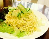 塩ラーメンで〜冷たい！緑がキレイな油麺作り方8写真