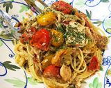 カラフルなプチトマトとツナのパスタ作り方10写真