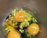 とうもろこしとほうれん草の卵焼き作り方2写真