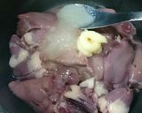 鶏レバーとハツの甘辛煮。作り方2写真