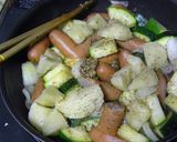 ズッキーニとウインナーのチーズ焼き作り方2写真