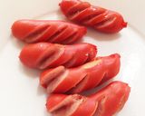 とても簡単 赤いホットドッグ 朝食お弁当作り方1写真