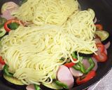 暑い夏限定！夏野菜de彩焼きそば作り方6写真
