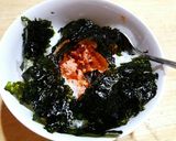簡単朝ご飯 鮭ほぐしと食べるラー油の丼作り方3写真
