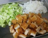 冷めたカツ☆リメイク☆カツカレー炒飯作り方1写真