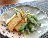 レンジで、モロッコいんげんと厚揚げの煮物作り方5写真