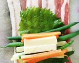 豚バラ肉の大葉チーズ野菜巻き作り方3写真